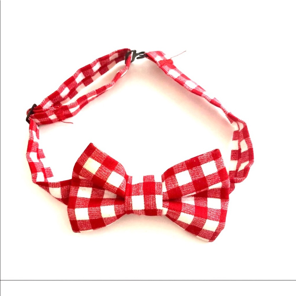 Red and white gingham  Kids Premade Bow Tie baby